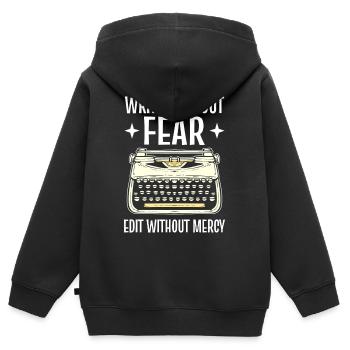 Artikel Schreiber Blogger Schreiben Journalist - Kinder Premium Organic Zip Hoodie - Schwarz - Hinten - AI Model Kid Male (0cm)