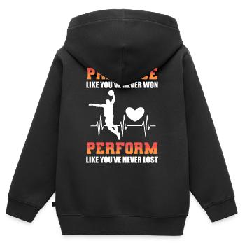 Brownball Jump Shot Basketball Must Haves for - Kids Premium Organic Zip-up Hoodie - black - Back - AI Model Kid Male (0cm)