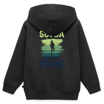 Plongée sous-marine pour un plongeur sous-marin - Sweat Premium à capuche zippé enfant bio - noir - Dos - AI Model Kid Male (0cm)