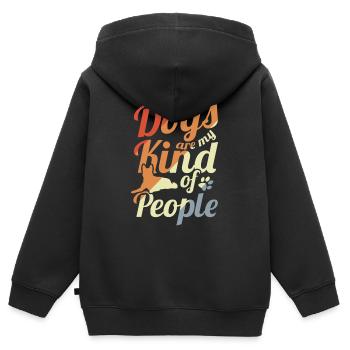 Hundehalter Spruch - Kinder Premium Organic Zip Hoodie - Schwarz - Hinten - AI Model Kid Male (0cm)