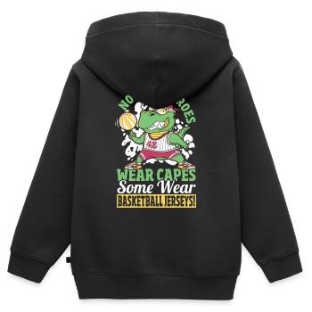 Fitness Sports Sport Basketball Must Haves for - Kids Premium Organic Zip-up Hoodie - black - Back - AI Model Kid Male (0cm)