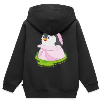 Robe de mariée Penguin Wedding - Sweat Premium à capuche zippé enfant bio - noir - Dos - AI Model Kid Male (0cm)