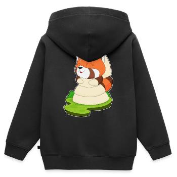 Roter Panda Braut Schleier Hochzeit - Kinder Premium Organic Zip Hoodie - Schwarz - Hinten - AI Model Kid Male (0cm)