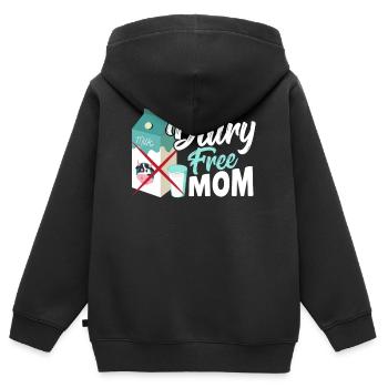 Non Dairy Milk Dairy Free Milk & Dairy - Kids Premium Organic Zip-up Hoodie - black - Back - AI Model Kid Male (0cm)