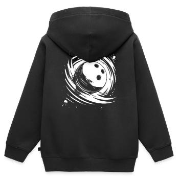 Bowling - Kinder Premium Organic Zip Hoodie - Schwarz - Hinten - AI Model Kid Male (0cm)