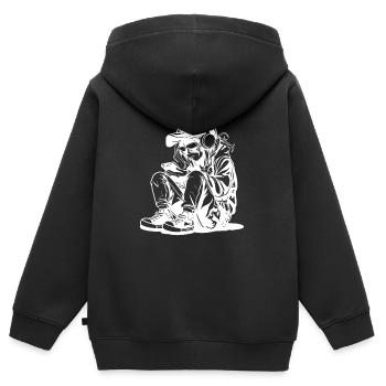 Videospiel Liebhaber Zeichnung - Kinder Premium Organic Zip Hoodie - Schwarz - Hinten - AI Model Kid Male (0cm)