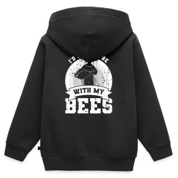 blague drôle d’apiculteur - Sweat Premium à capuche zippé enfant bio - noir - Dos - AI Model Kid Male (0cm)
