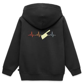 Hackmesser Herzklopfen - Kinder Premium Organic Zip Hoodie - Schwarz - Hinten - AI Model Kid Male (0cm)