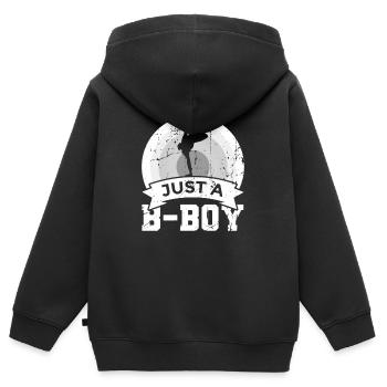 Nur ein B Boy - Kinder Premium Organic Zip Hoodie - Schwarz - Hinten - AI Model Kid Male (0cm)