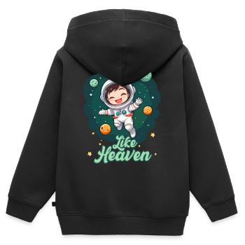 Like Heaven - Astronaut - Kinder Premium Organic Zip Hoodie - Schwarz - Hinten - AI Model Kid Male (0cm)