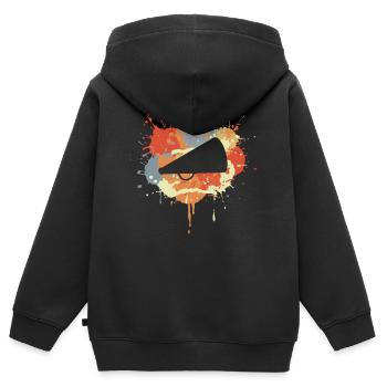 Cheerleader Megaphone Drawing - Kids Premium Organic Zip-up Hoodie - black - Back - AI Model Kid Male (0cm)