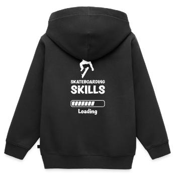 Skateboarding Skills Loading - Kinder Premium Organic Zip Hoodie - Schwarz - Hinten - AI Model Kid Male (0cm)