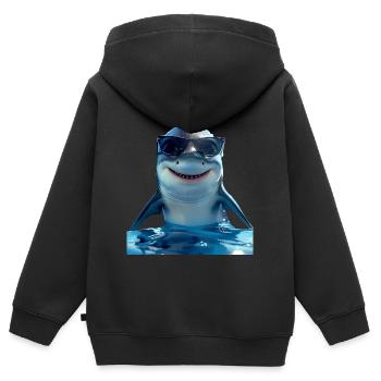 Hai Haifisch Tigerhai Grauhai Haie Weißer Hai - Kinder Premium Organic Zip Hoodie - Schwarz - Hinten - AI Model Kid Male (0cm)