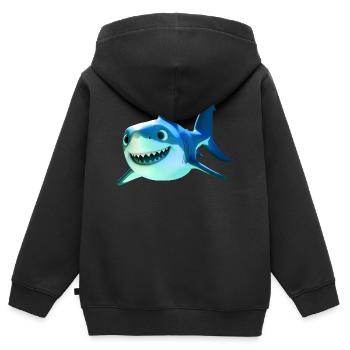 Hai Haifisch Tigerhai Grauhai Haie Weißer Hai - Kinder Premium Organic Zip Hoodie - Schwarz - Hinten - AI Model Kid Male (0cm)