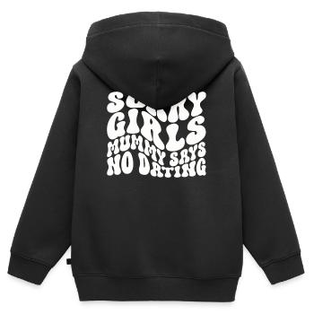 Tut Mir Leid Mädchen Mutti Sagt Kein Dating - Kinder Premium Organic Zip Hoodie - Schwarz - Hinten - AI Model Kid Male (0cm)