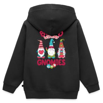 Bingo Mit Meinen Gnomies Lustiges Bingo - Kinder Premium Organic Zip Hoodie - Schwarz - Hinten - AI Model Kid Male (0cm)