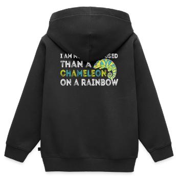 Ich Bin Verwirrter Als Ein Chamäleon - Kinder Premium Organic Zip Hoodie - Schwarz - Hinten - AI Model Kid Male (0cm)