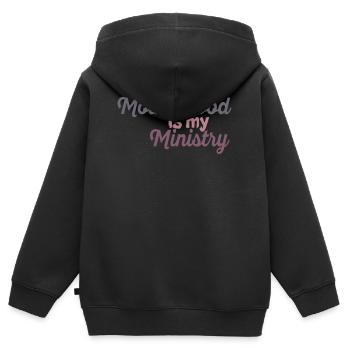 Mom Life Mama Mutterschaft Ist Mein Ministerium - Kinder Premium Organic Zip Hoodie - Schwarz - Hinten - AI Model Kid Male (0cm)
