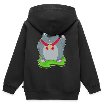 Maulwurf Medaille - Kinder Premium Organic Zip Hoodie - Schwarz - Hinten - AI Model Kid Male (0cm)