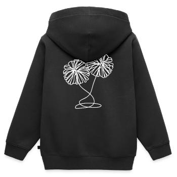 Dessin de pompons de pom-pom girl - Sweat Premium à capuche zippé enfant bio - noir - Dos - AI Model Kid Male (0cm)