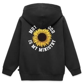 Mom Life Mama Mutterschaft Ist Mein Ministerium - Kinder Premium Organic Zip Hoodie - Schwarz - Hinten - AI Model Kid Male (0cm)