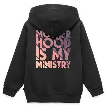 Mom Life Mama Mutterschaft Ist Mein Ministerium - Kinder Premium Organic Zip Hoodie - Schwarz - Hinten - AI Model Kid Male (0cm)
