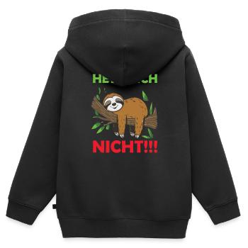 Drôle de paresseux, pas de désir - Sweat Premium à capuche zippé enfant bio - noir - Dos - AI Model Kid Male (0cm)