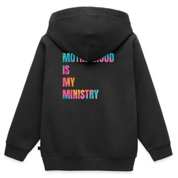 Mom Life Mama Mutterschaft Ist Mein Ministerium - Kinder Premium Organic Zip Hoodie - Schwarz - Hinten - AI Model Kid Male (0cm)