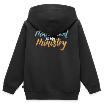 Mom Life Mama Mutterschaft Ist Mein Ministerium - Kinder Premium Organic Zip Hoodie - Schwarz - Hinten - AI Model Kid Male (0cm)