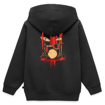 Trapset Retro Style - Kinder Premium Organic Zip Hoodie - Schwarz - Hinten - AI Model Kid Male (0cm)