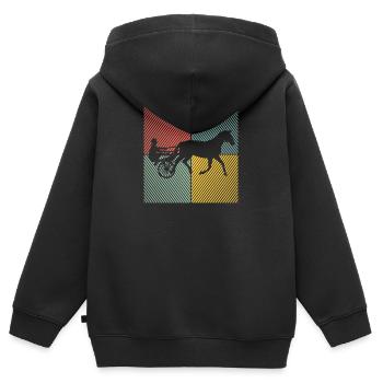 Trotting Horse, Trotting Racing, Equestrian Sports, Horses - Kids Premium Organic Zip-up Hoodie - black - Back - AI Model Kid Male (0cm)
