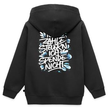 Ich zahle Steuern! ich spende nicht. - Kinder Premium Organic Zip Hoodie - Schwarz - Hinten - AI Model Kid Male (0cm)