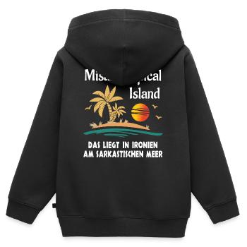 Misanthropical Island Sommer Urlaub Mallorca Fun - Kinder Premium Organic Zip Hoodie - Schwarz - Hinten - AI Model Kid Male (0cm)