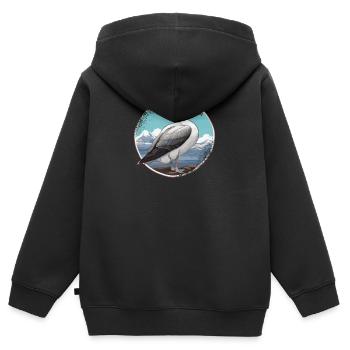 Vogelzüchter Ornithologe Vogelbeobachter - Kinder Premium Organic Zip Hoodie - Schwarz - Hinten - AI Model Kid Male (0cm)