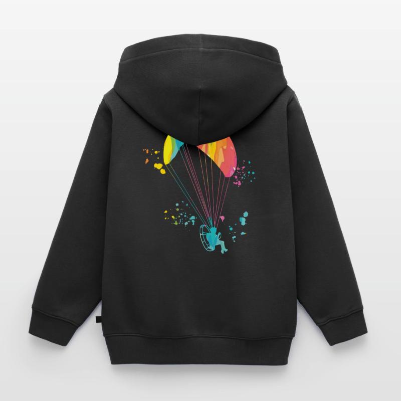 Motorized Paragliding PPG Paramotoring Kids Premium Organic Zip-up Hoodie
