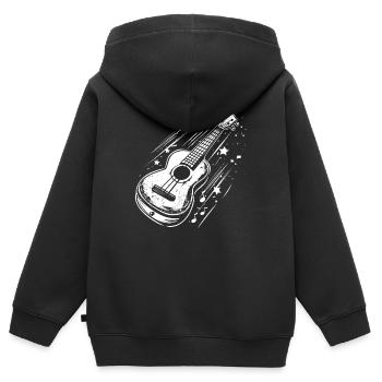 Ukulele - Kinder Premium Organic Zip Hoodie - Schwarz - Hinten - AI Model Kid Male (0cm)