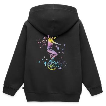Unicycliste monocycle monocycle - Sweat Premium à capuche zippé enfant bio - noir - Dos - AI Model Kid Male (0cm)