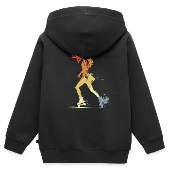 Roller Skating Girl Grafik - Kinder Premium Organic Zip Hoodie - Schwarz - Hinten - AI Model Kid Male (0cm)