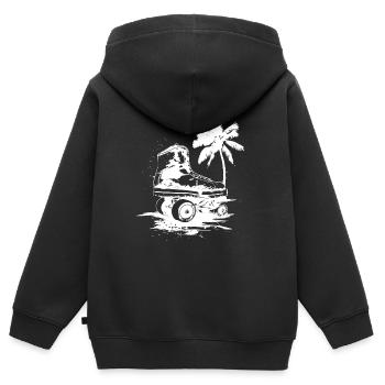 Rollschuhlaufen Zeichnung - Kinder Premium Organic Zip Hoodie - Schwarz - Hinten - AI Model Kid Male (0cm)