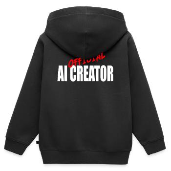 Offizielles AI Creator Grafikdesign - Kinder Premium Organic Zip Hoodie - Schwarz - Hinten - AI Model Kid Male (0cm)