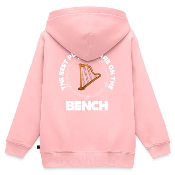 Les meilleurs joueurs s’assoient sur le banc de la harpe - Sweat Premium à capuche zippé enfant bio - rose - Dos - AI Model Kid Female (0cm)