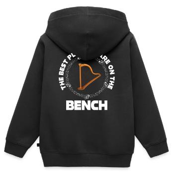 Die Besten Spieler Sitzen Auf Der Bank Harfe - Kinder Premium Organic Zip Hoodie - Schwarz - Hinten - AI Model Kid Male (0cm)
