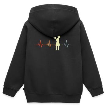 Cheerleaderin Herzlinie - Kinder Premium Organic Zip Hoodie - Schwarz - Hinten - AI Model Kid Male (0cm)