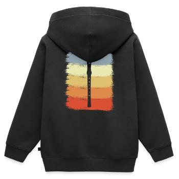 Vintage Flöte - Kinder Premium Organic Zip Hoodie - Schwarz - Hinten - AI Model Kid Male (0cm)