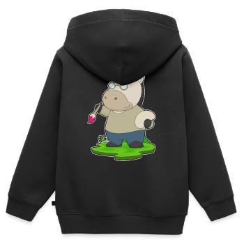 Cheval Peintre Pinceau Peinture - Sweat Premium à capuche zippé enfant bio - noir - Dos - AI Model Kid Male (0cm)