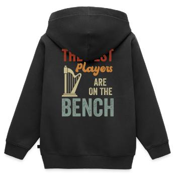 Die Besten Spieler Sitzen Auf Der Bank Harfe - Kinder Premium Organic Zip Hoodie - Schwarz - Hinten - AI Model Kid Male (0cm)