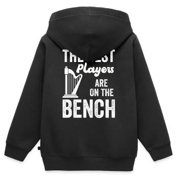 Die Besten Spieler Sitzen Auf Der Bank Harfe - Kinder Premium Organic Zip Hoodie - Schwarz - Hinten - AI Model Kid Male (0cm)