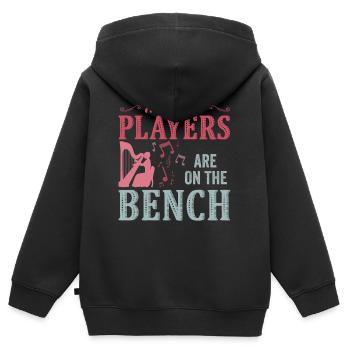 Die Besten Spieler Sitzen Auf Der Bank Harfe - Kinder Premium Organic Zip Hoodie - Schwarz - Hinten - AI Model Kid Male (0cm)