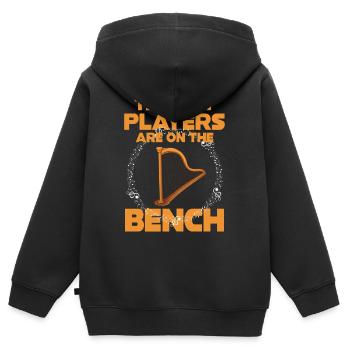 Die Besten Spieler Sitzen Auf Der Bank Harfe - Kinder Premium Organic Zip Hoodie - Schwarz - Hinten - AI Model Kid Male (0cm)