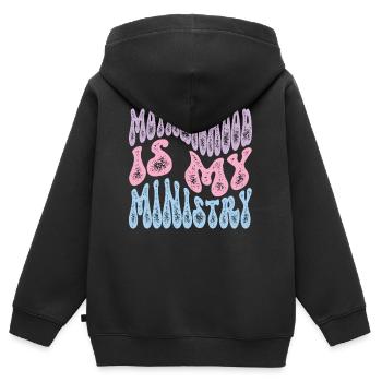 Mom Life Mama Mutterschaft Ist Mein Ministerium - Kinder Premium Organic Zip Hoodie - Schwarz - Hinten - AI Model Kid Male (0cm)